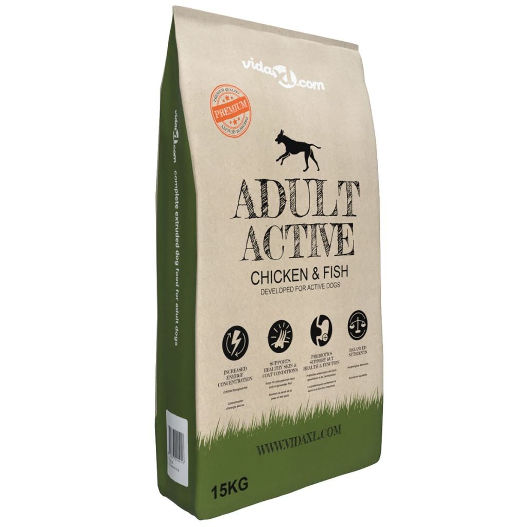 Premium Dry Dog Food Adult Active Chicken & Fish 15 kg
